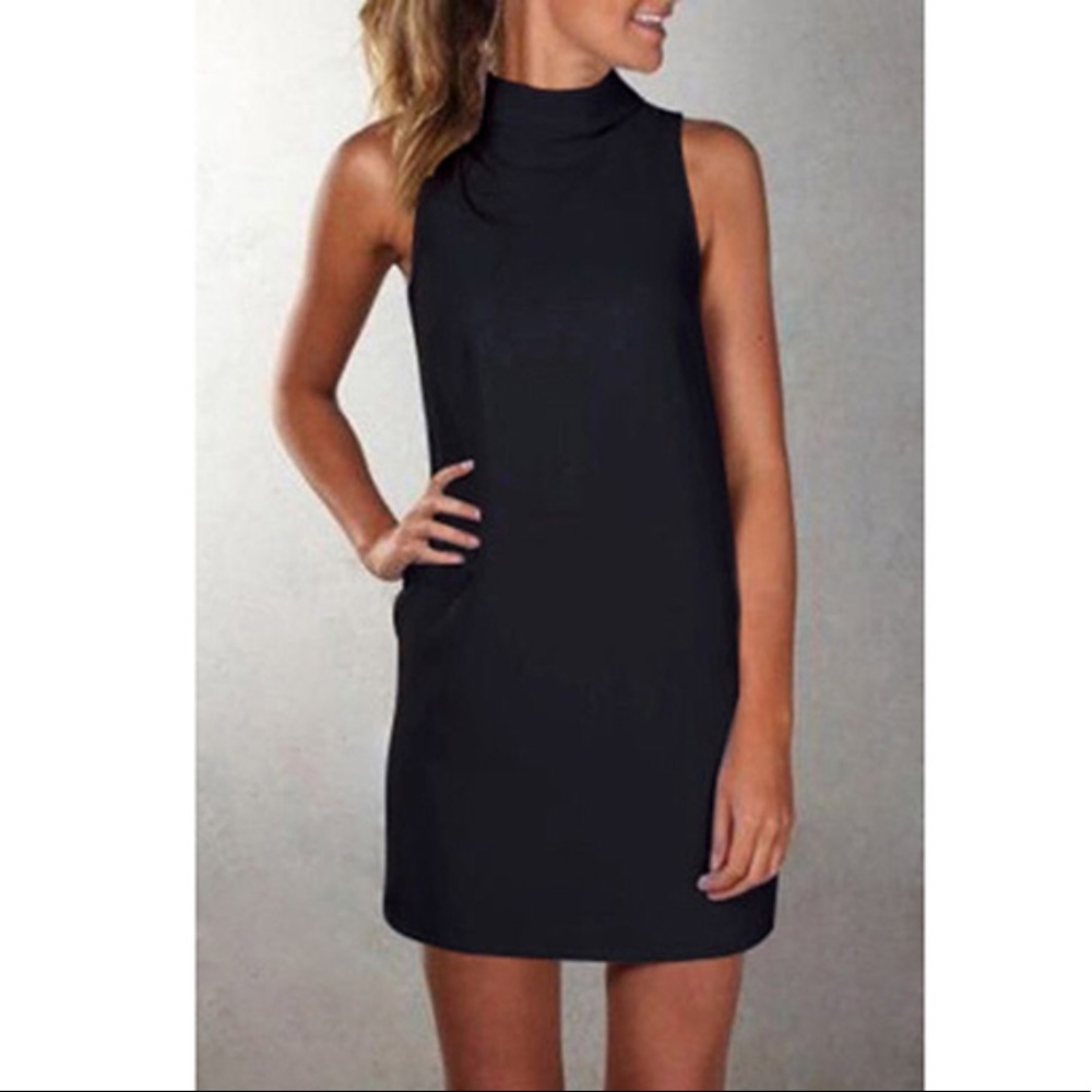Mock neck mini dress